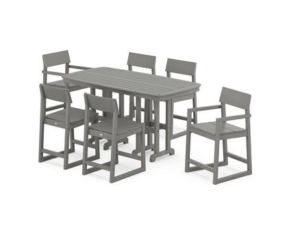 POLYWOOD® EDGE 7-Piece Counter Set in Slate Grey