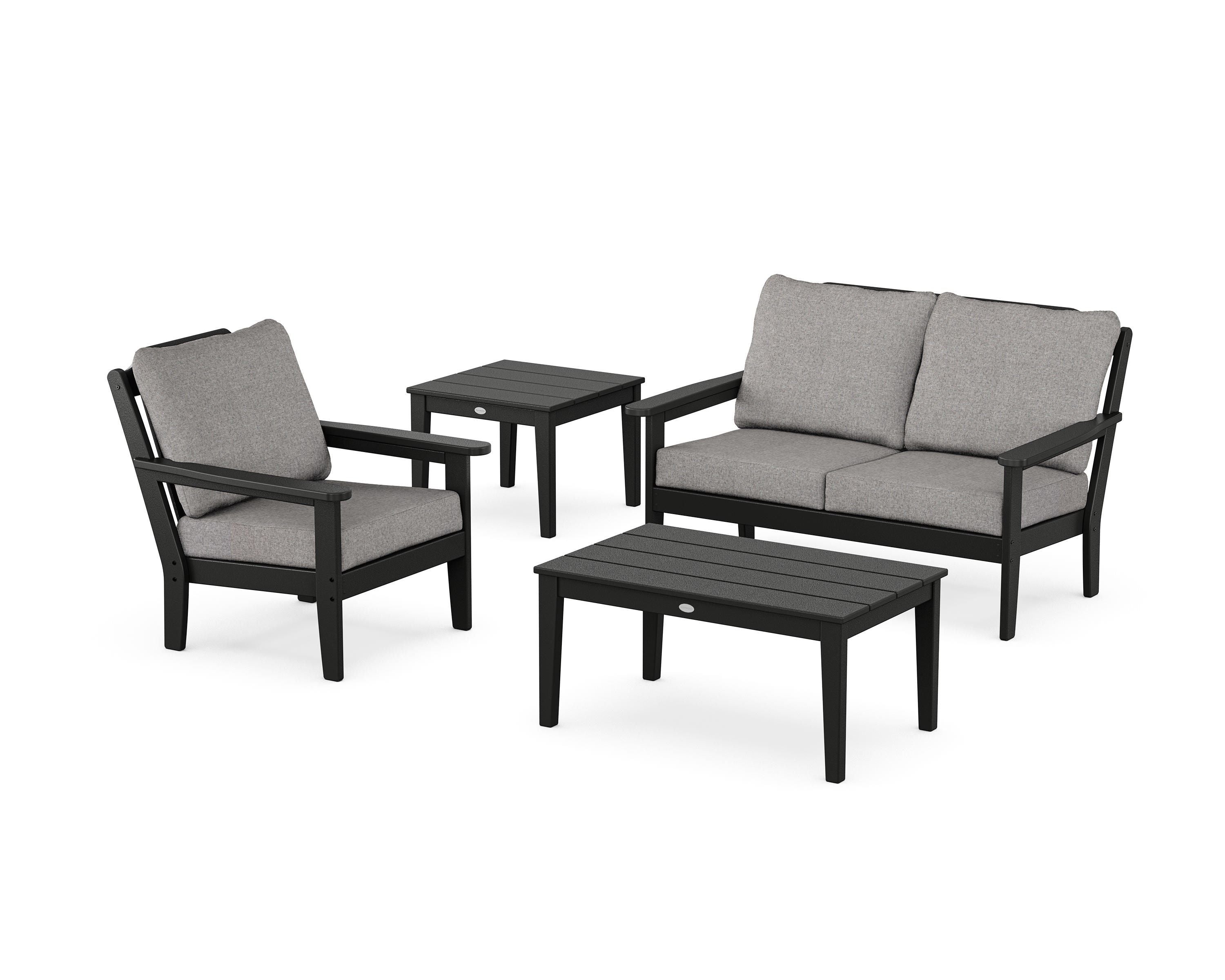 Country Living Wovendale 4-Piece Deep Seating Set in Black / Grey Mist