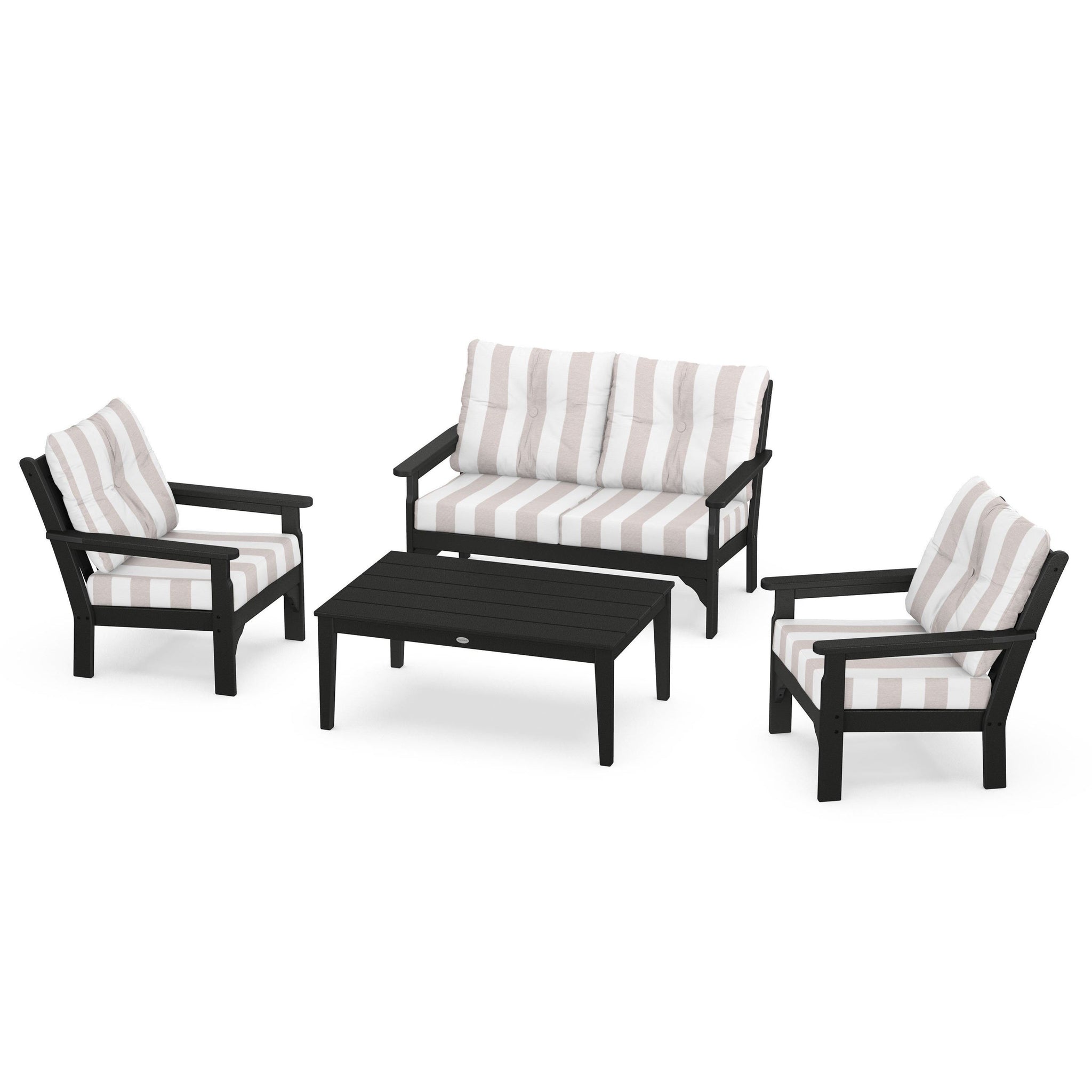 Vineyard 4 Piece Deep Seating Set - Black