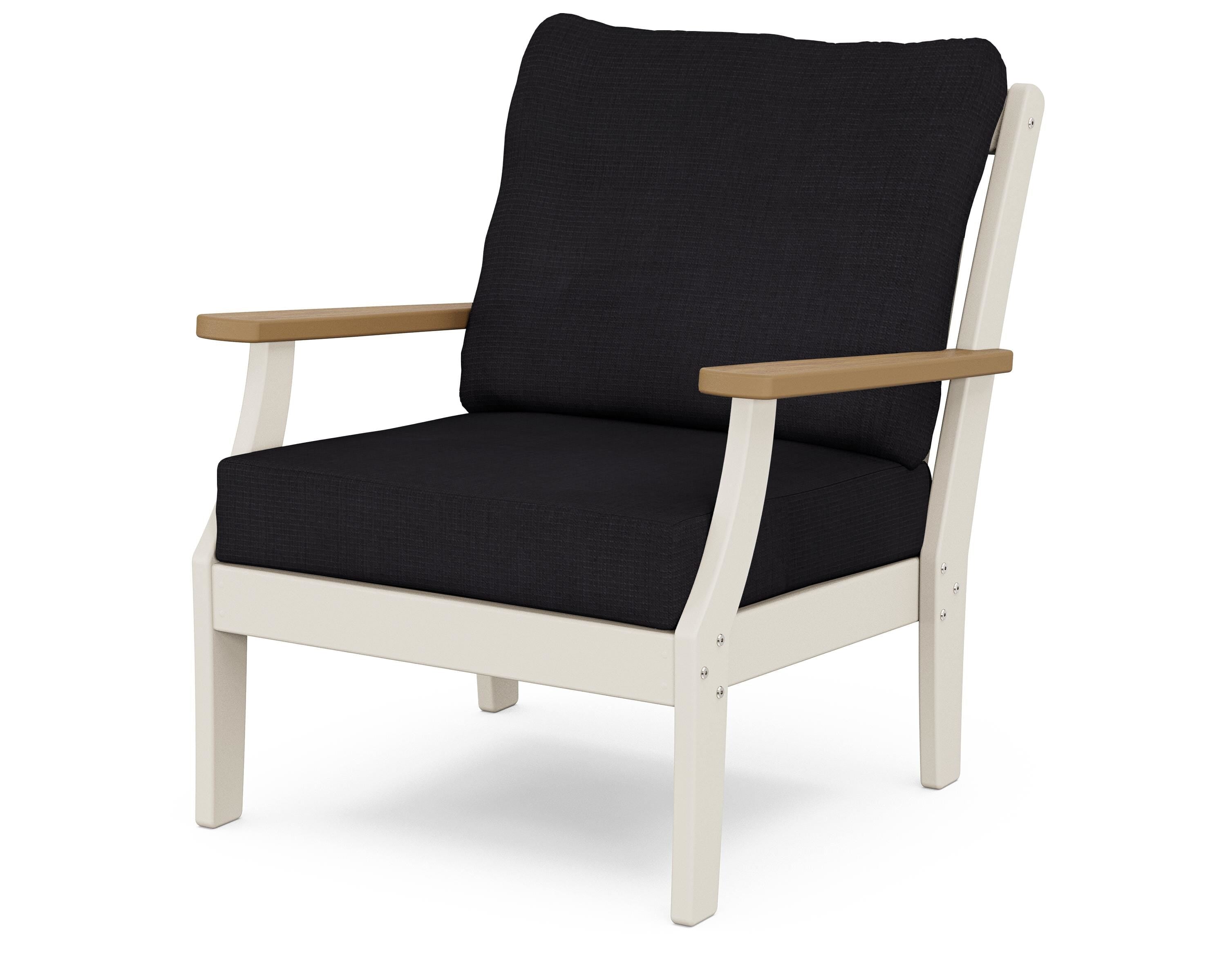 POLYWOOD® Braxton Deep Seating Chair in Sand / Natural / Midnight Linen