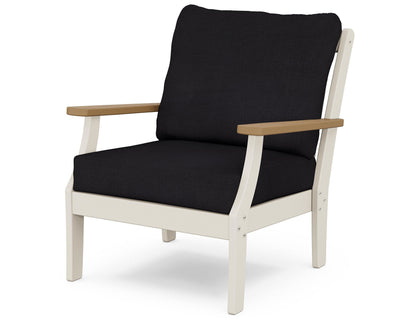 POLYWOOD® Braxton Deep Seating Chair in Sand / Natural / Midnight Linen