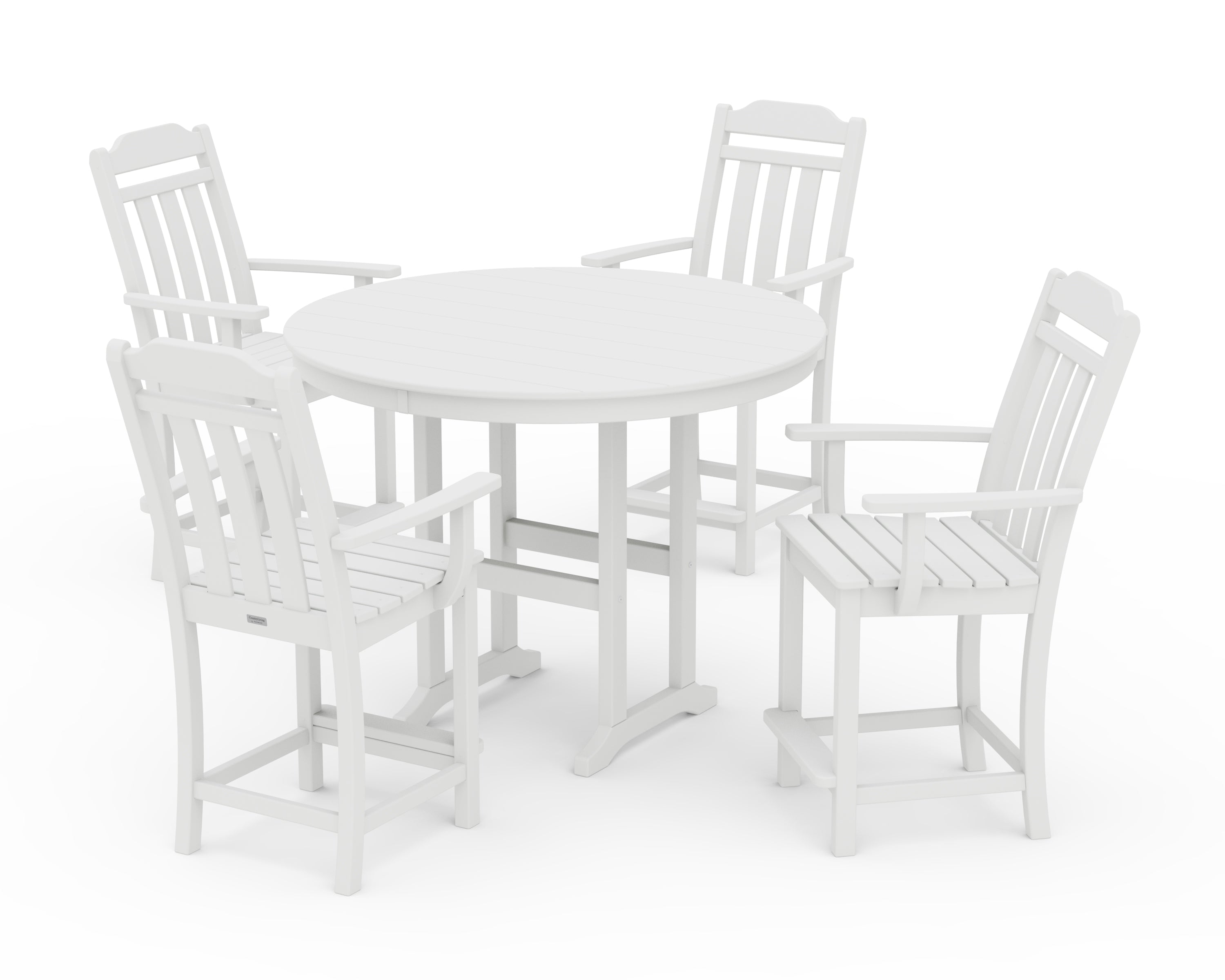 Country Living Cottage 5-Piece Round Farmhouse Counter Set in White