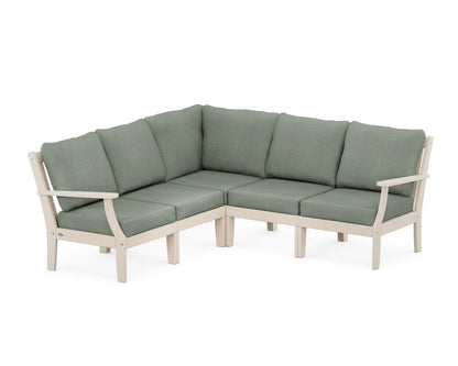 POLYWOOD® Braxton Modular 5-Piece Deep Seating Set in Sand / Cast Sage