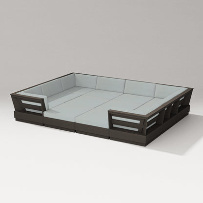 PW Designer Series Elevate 12-Piece Pit Sectional in Vintage Coffee / Spa