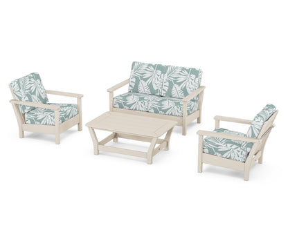 POLYWOOD® Harbour 4-Piece Deep Seating Set in Sand / Leaf Glacier Spa