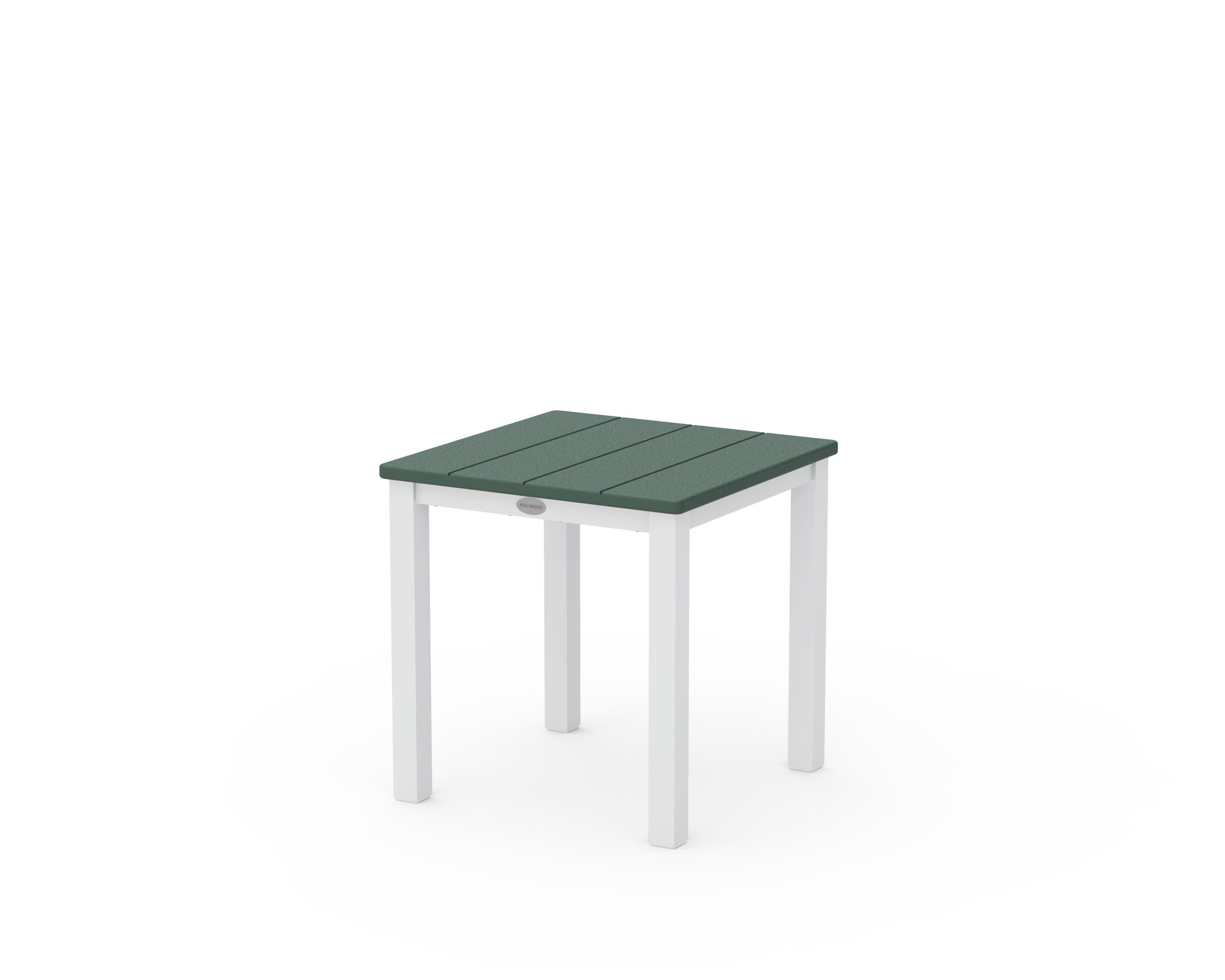 POLYWOOD® Main Street 18" Side Table in White / Green