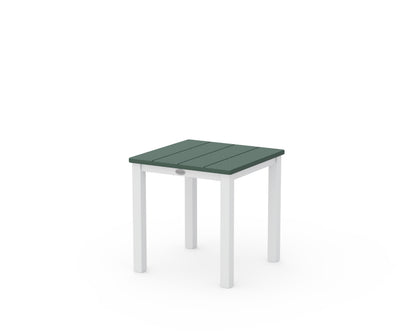 POLYWOOD® Main Street 18" Side Table in White / Green