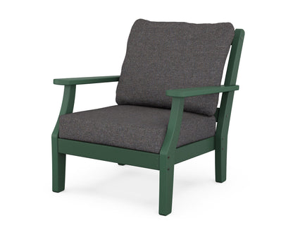 Martha Stewart by POLYWOOD® Chinoiserie Deep Seating Chair in Green / Ash Charcoal