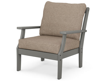 POLYWOOD® Braxton Deep Seating Chair in Slate Grey / Spiced Burlap