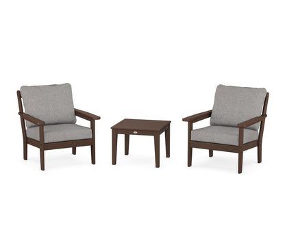 Country Living Cottage 3-Piece Deep Seating Set in Mahogany / Grey Mist