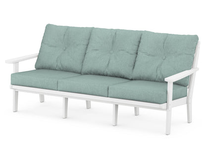 POLYWOOD® Lakeside Deep Seating Sofa in White / Glacier Spa