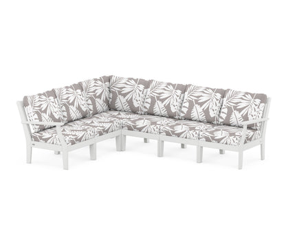 POLYWOOD® Braxton Modular 6-Piece Deep Seating Set in White / Leaf Grey Mist
