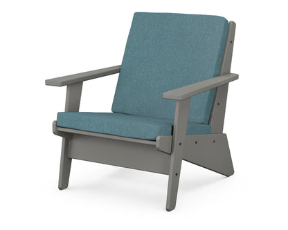 POLYWOOD® Riviera Modern Lounge Chair in Slate Grey / Ocean Teal