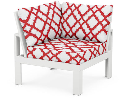 Unbranded Modular Corner Chair in White / Trellis Crimson