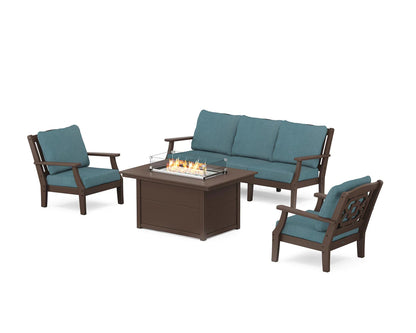 Chinoiserie Deep Seating Fire Pit Table Set