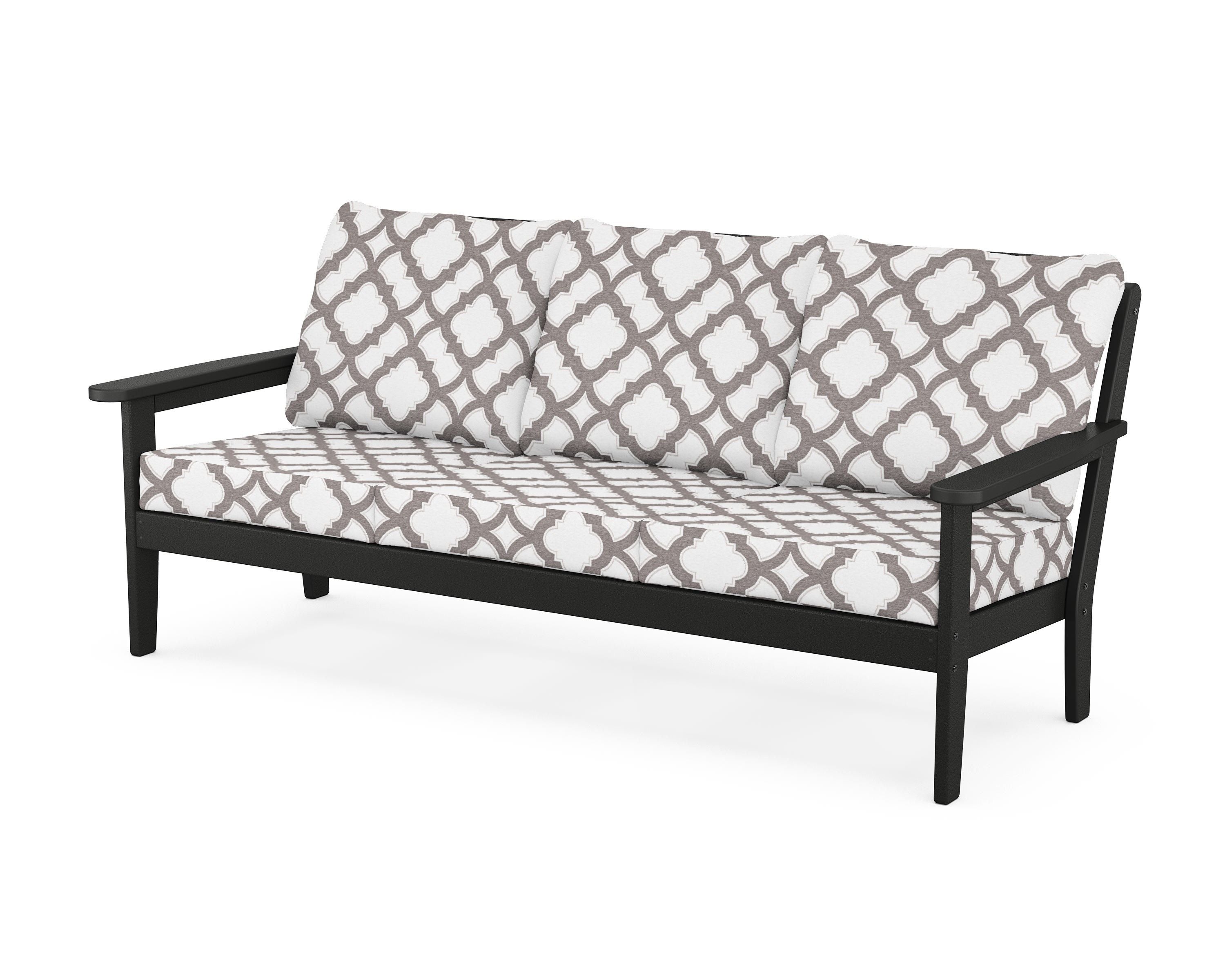 Country Living Cottage Deep Seating Sofa in Black / Trellis Grey Mist