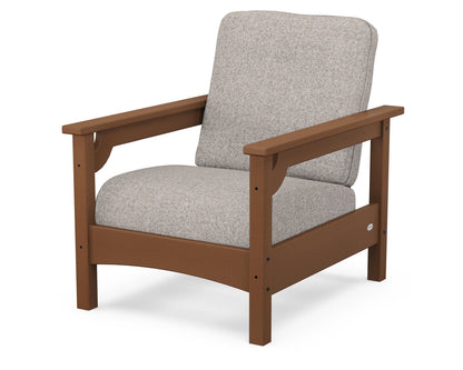 POLYWOOD® Club Chair in Teak / Weathered Tweed