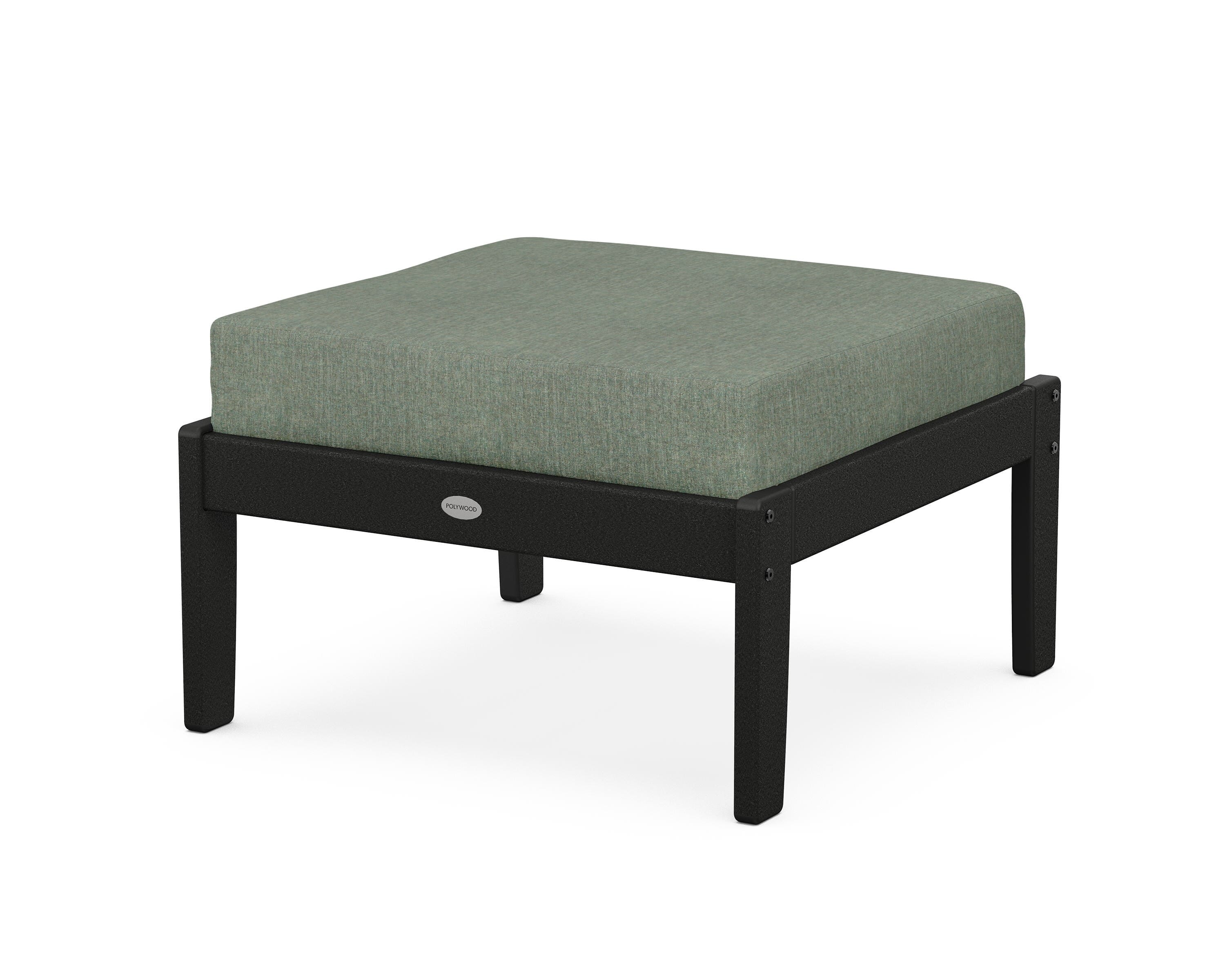 POLYWOOD® Braxton Deep Seating Ottoman in Black / Cast Sage
