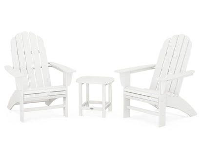 Vineyard 3-Piece Curveback Adirondack Set with South Beach 18" Side Table
