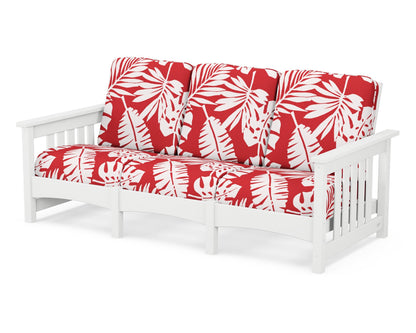 POLYWOOD® Club Mission Sofa in White / Leaf Crimson