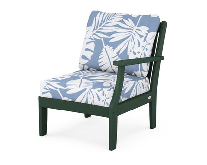 POLYWOOD® Braxton Modular Right Arm Chair in Green / Leaf Sky Blue