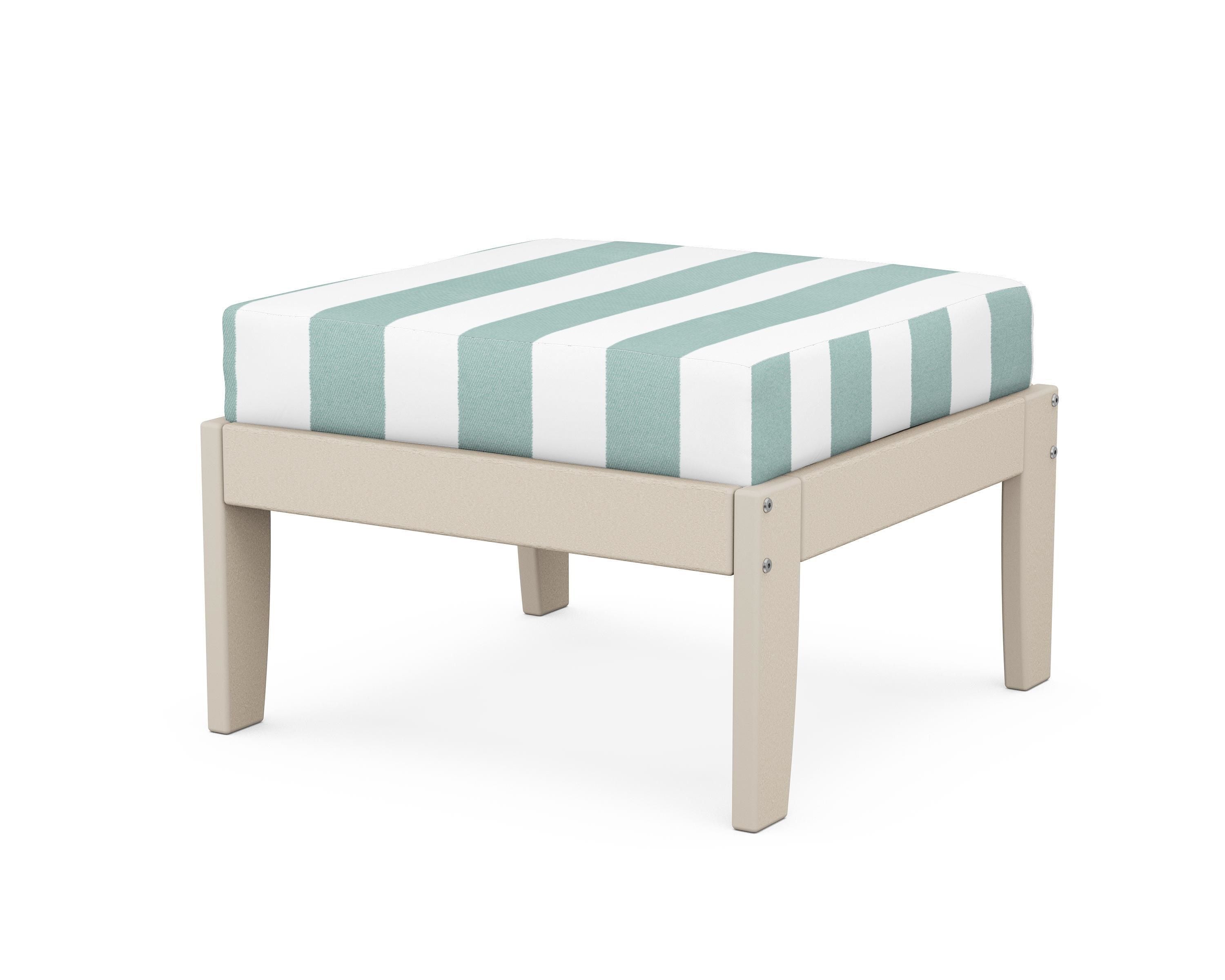 Unbranded Modular Ottoman - Classic in Sand / Cabana Stripe Glacier Spa