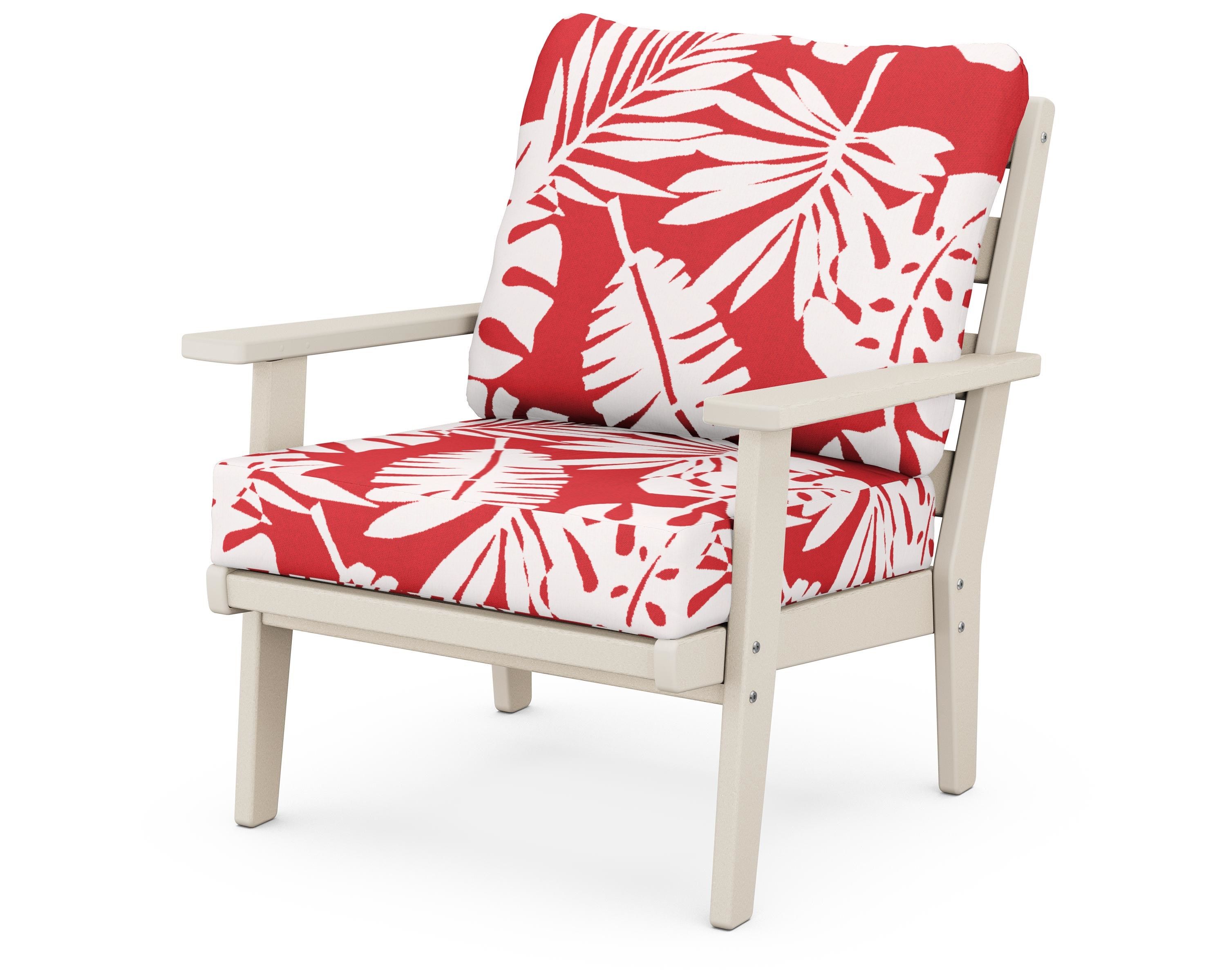 POLYWOOD® Grant Park Deep Seating Chair in Sand / Leaf Crimson