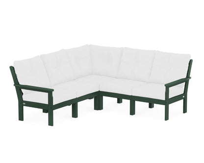 POLYWOOD® Vineyard 5-Piece Sectional in Green / Natural
