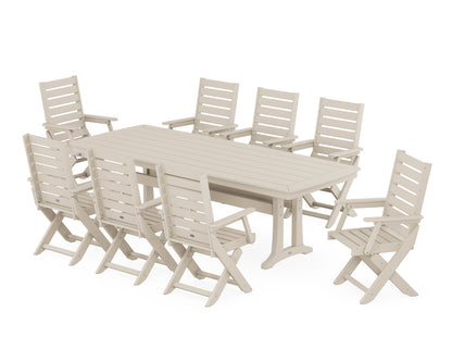 POLYWOOD® Captain 9-Piece Dining Set with Trestle Legs in Sand