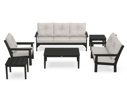 POLYWOOD® Vineyard 6-Piece Deep Seating Set in Green / Cast Ash