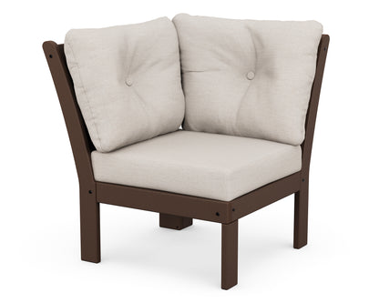 POLYWOOD® Vineyard Modular Corner Chair in Mahogany / Cast Ash