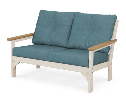 POLYWOOD® Vineyard Deep Seating Loveseat in Sand / Natural / Ocean Teal
