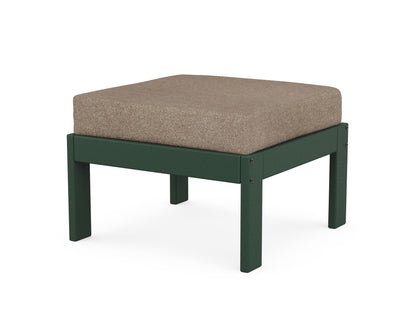 POLYWOOD® Vineyard Modular Ottoman in Green / Spiced Burlap