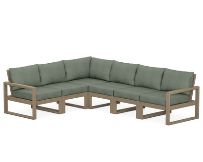 POLYWOOD® EDGE 6-Piece Modular Deep Seating Set in Vintage Sahara / Cast Sage