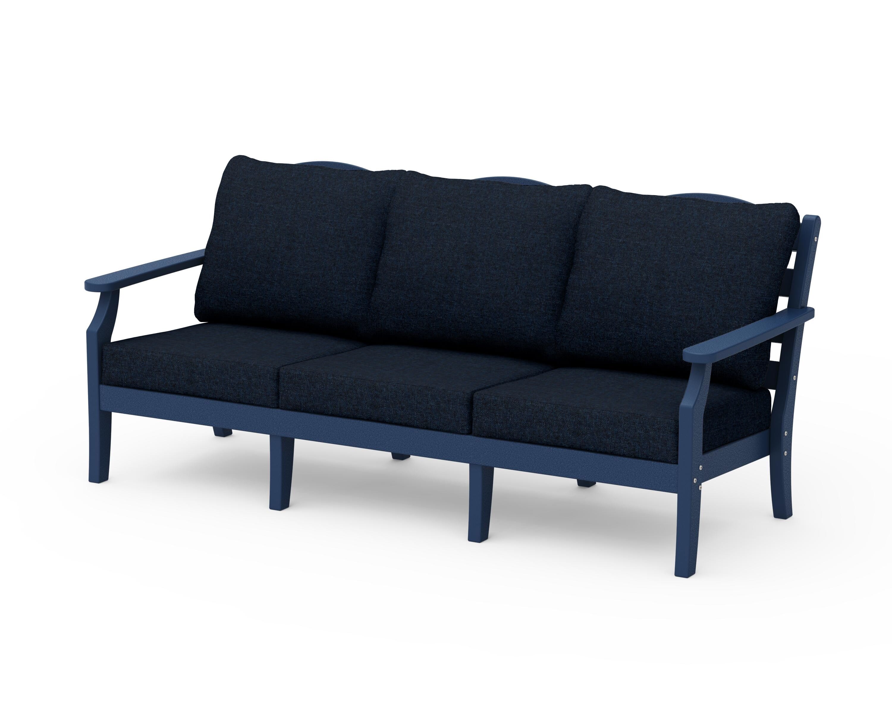 Draper James™ by  POLYWOOD® Savannah Deep Seating Sofa in Navy / Marine Indigo