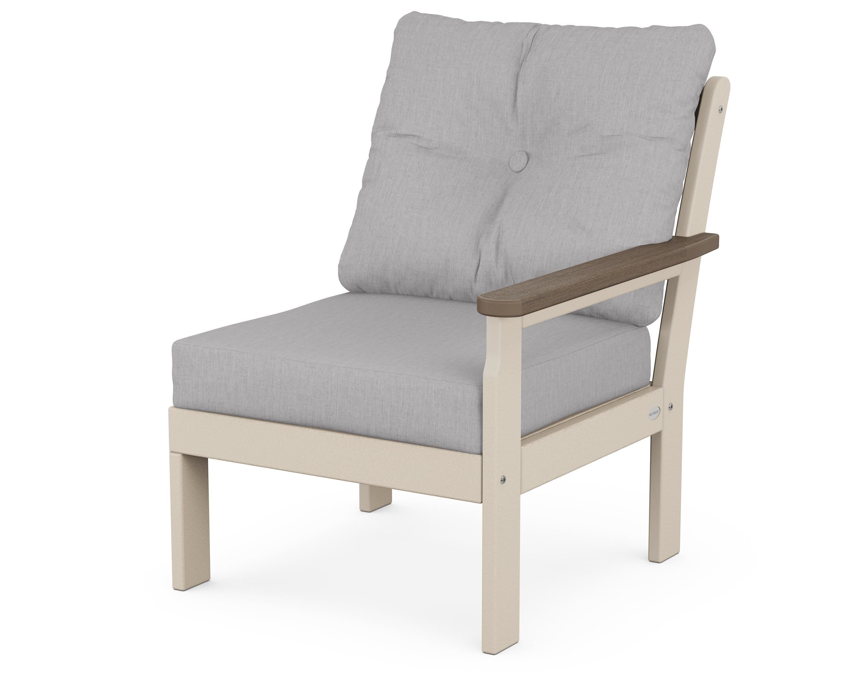 POLYWOOD® Vineyard Modular Right Arm Chair in Sand / Kona / Granite