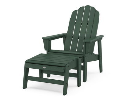 POLYWOOD® Vineyard Grand Upright Adirondack Chair with Ottoman in Green