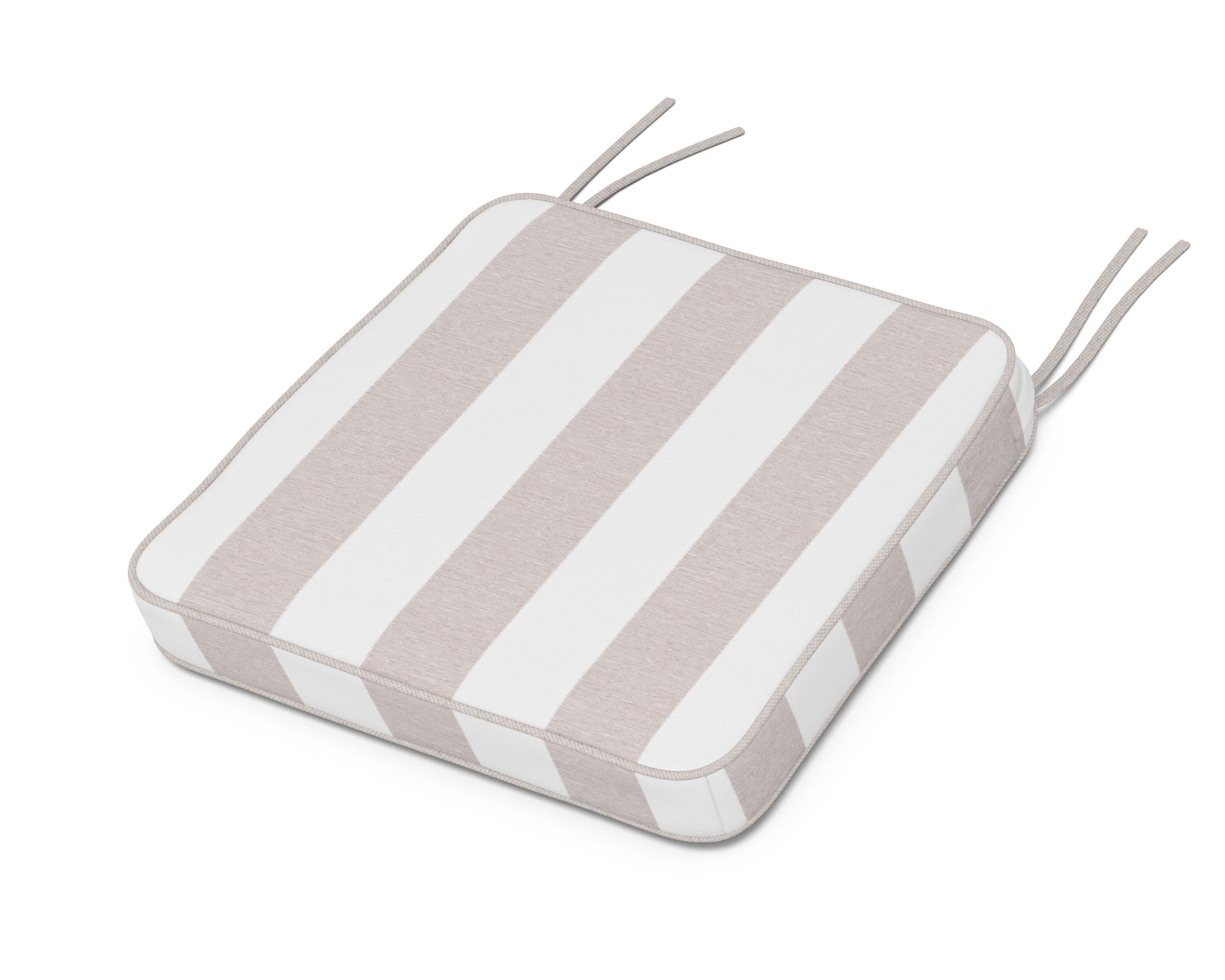 Martha Stewart by POLYWOOD® Chinoiserie Side Chair Seat Cushion in Cabana Stripe Dune Burlap