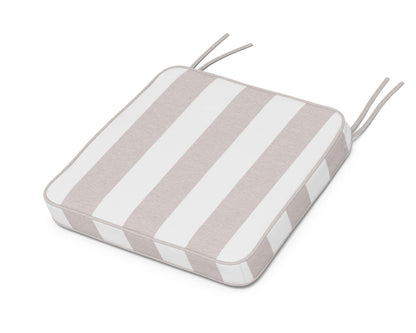 Martha Stewart by POLYWOOD® Chinoiserie Side Chair Seat Cushion in Cabana Stripe Dune Burlap