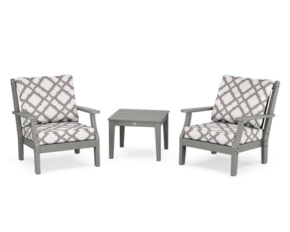 Country Living Wovendale 3-Piece Deep Seating Set in Slate Grey / Trellis Grey Mist