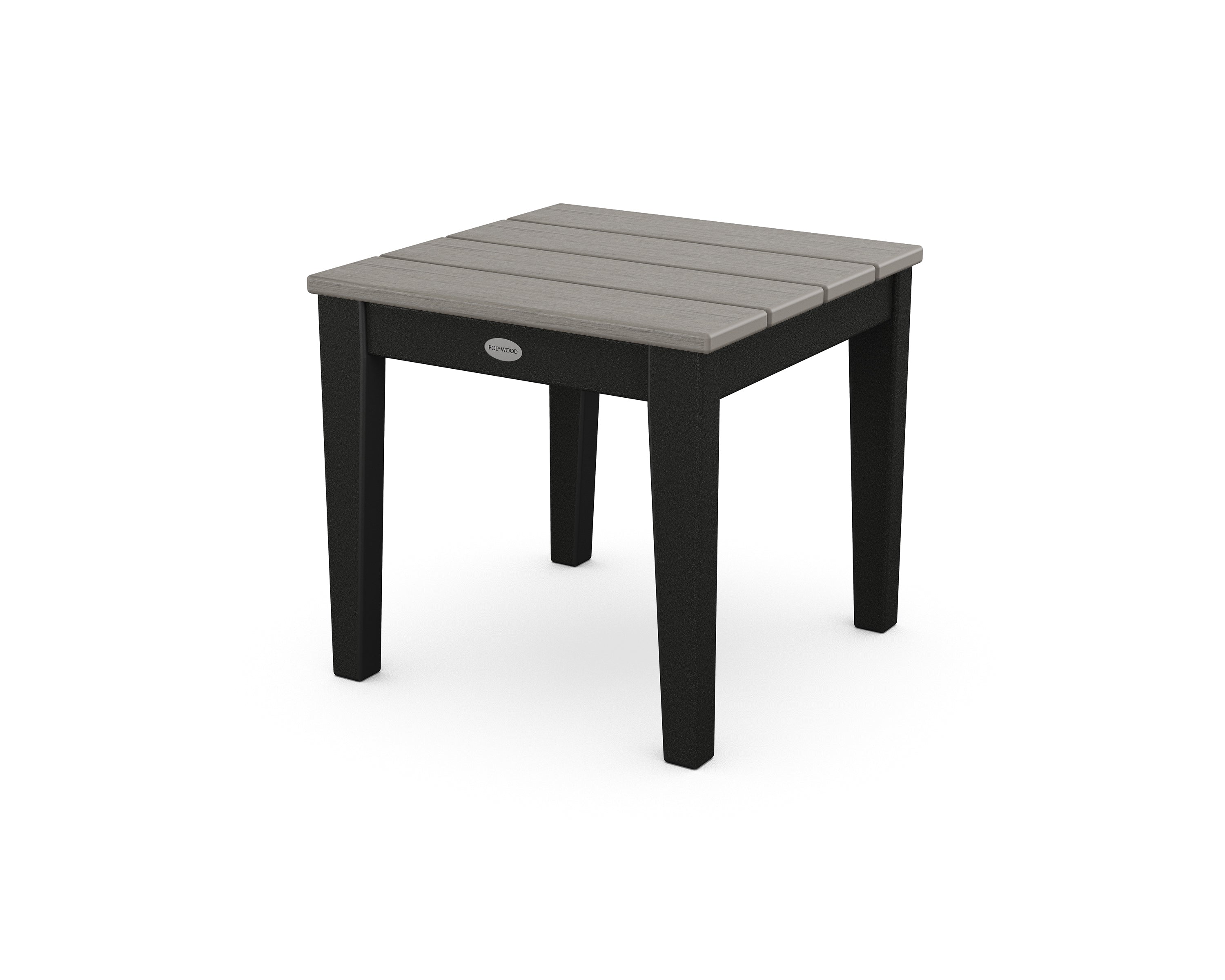 POLYWOOD® Newport 18" End Table in Black / Driftwood