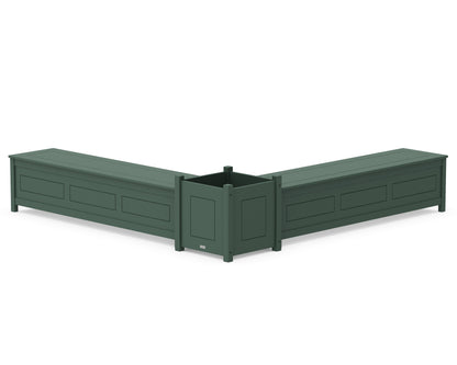 Country Living 72" Country Living L- Shaped Planter Storage Bench Set- Large in Green