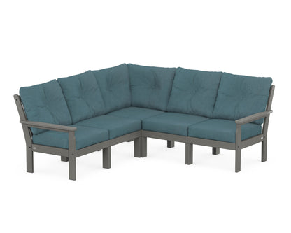 POLYWOOD® Vineyard 5-Piece Sectional in Slate Grey / Ocean Teal