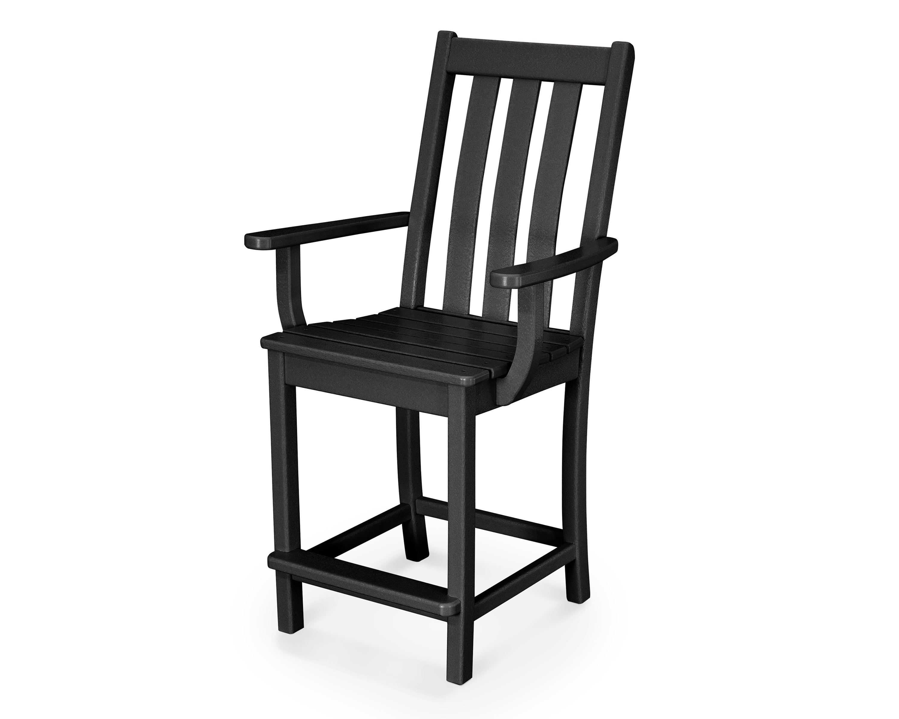 POLYWOOD® Vineyard Counter Arm Chair in Black