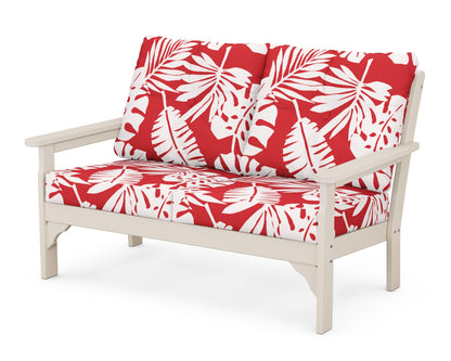 POLYWOOD® Vineyard Deep Seating Loveseat in Sand / Leaf Crimson