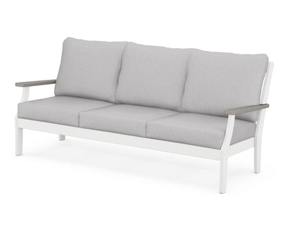 POLYWOOD® Braxton Deep Seating Sofa in White / Driftwood / Granite