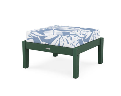 Martha Stewart by POLYWOOD® Chinoiserie Deep Seating Ottoman in Green / Leaf Sky Blue