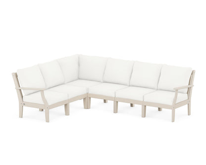 POLYWOOD® Braxton Modular 6-Piece Deep Seating Set in Sand / Natural Linen