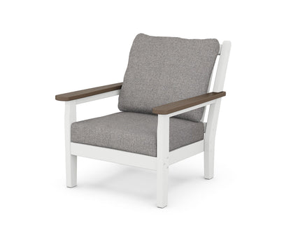 POLYWOOD® Chippendale Deep Seating Chair in White / Kona / Grey Mist