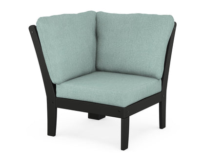 POLYWOOD® Braxton Modular Corner Chair in Black / Glacier Spa